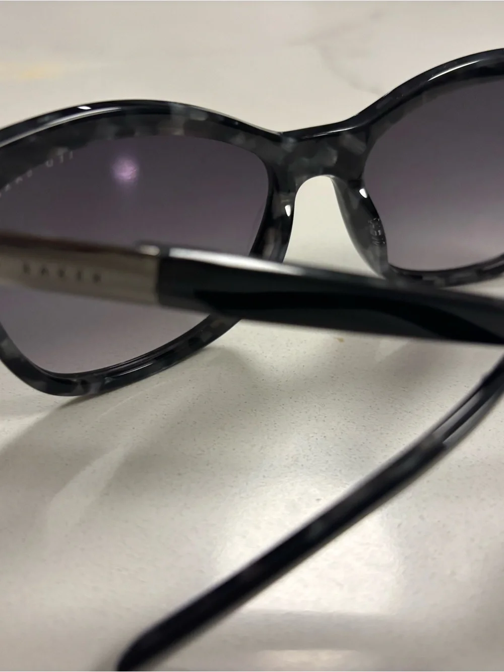 Ted Baker Black Frame Sunglasses with Gray Gradient Lenses
